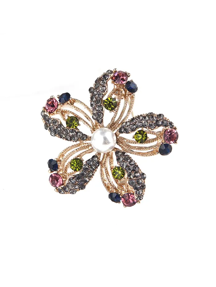 Yellow Chimes Necklaces Yellow Chimes Brooch for Women Multicolor Crystal Floral Shaped Brooch Pin Fashionable Brooch for Girls and Women Yellow Chimes Necklaces Yellow Chimes Brooch for Women Multicolor Crystal Floral Shaped Brooch Pin Fashionable Brooch for Girls and Women