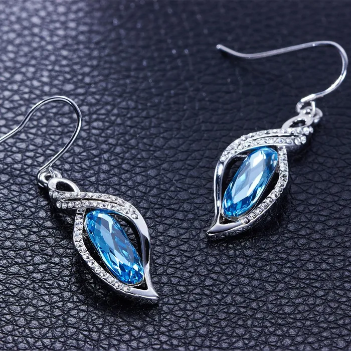 Yellow Chimes Necklaces Yellow Chimes Crystals from Swarovski Denim Blue Crystal Designer Earrings for Women