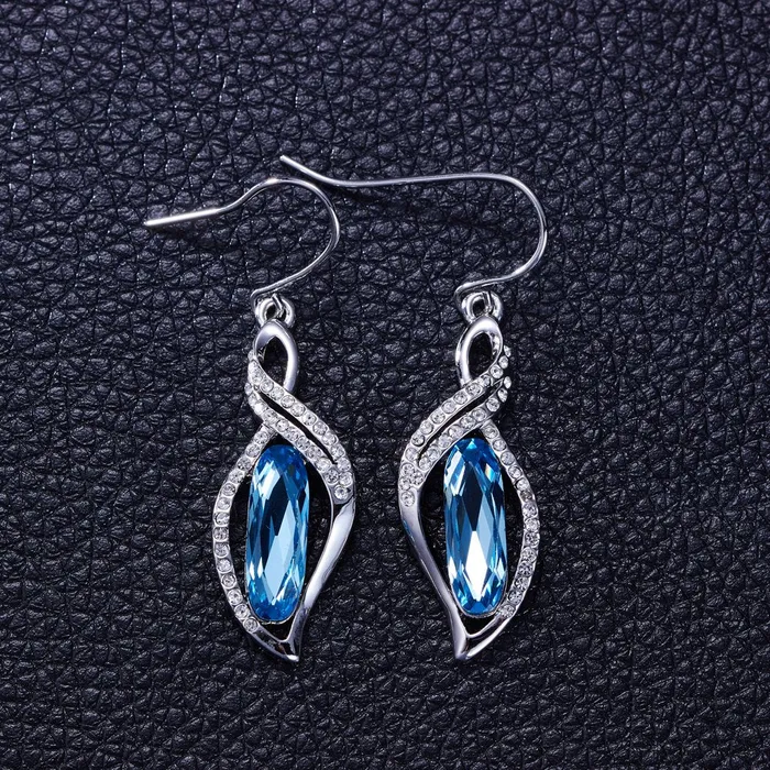 Yellow Chimes Necklaces Yellow Chimes Crystals from Swarovski Denim Blue Crystal Designer Earrings for Women