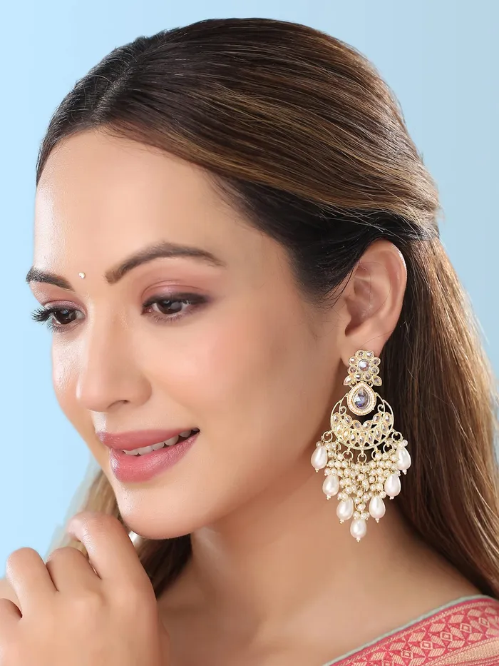 Yellow Chimes Necklaces Yellow Chimes Earrings for Women and Girls Silver Oxidised Drop Silver Oxidised Stone Studded Drop Earrings with Maangtikka Birthday Gift For girls and women Anniversary Gift for Wife