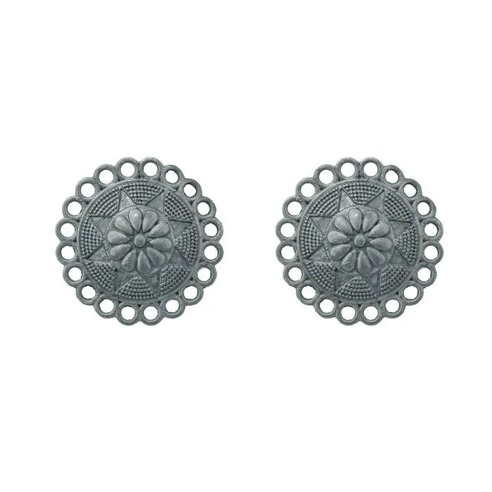 Yellow Chimes Necklaces Yellow Chimes Earrings For Women Silver Oxidised Floral Designed Stud Earrings For Women and Girls Yellow Chimes Necklaces Yellow Chimes Earrings For Women Silver Oxidised Floral Designed Stud Earrings For Women and Girls