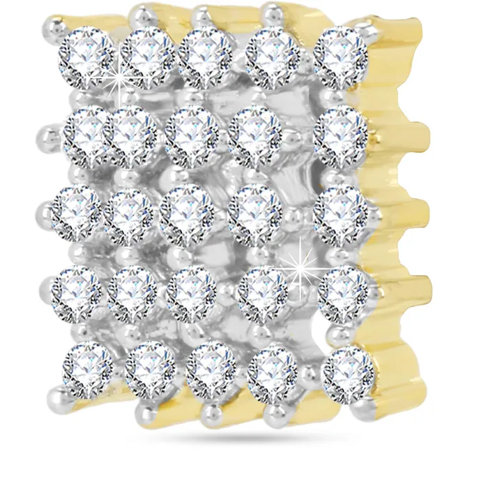 Yellow Chimes Necklaces Yellow Chimes Elegant White ADAmerican Diamond Studded Gold Plated Designer Square Charm Pendant Set with Earrings for Women Girls