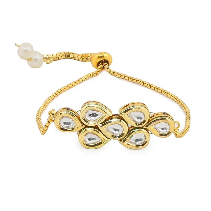Yellow Chimes Necklaces Yellow Chimes Ethnic Gold Plated Handmade Designer Studded Kundan Bracelet for Women Girls Yellow Chimes Necklaces Yellow Chimes Ethnic Gold Plated Handmade Designer Studded Kundan Bracelet for Women Girls