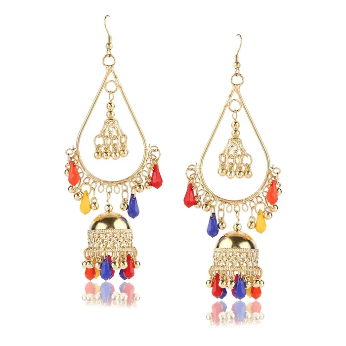 Yellow Chimes Necklaces Yellow Chimes Gold Plated Multicolor Beads Jhumka Earrings for Women and Girls Yellow Chimes Necklaces Yellow Chimes Gold Plated Multicolor Beads Jhumka Earrings for Women and Girls