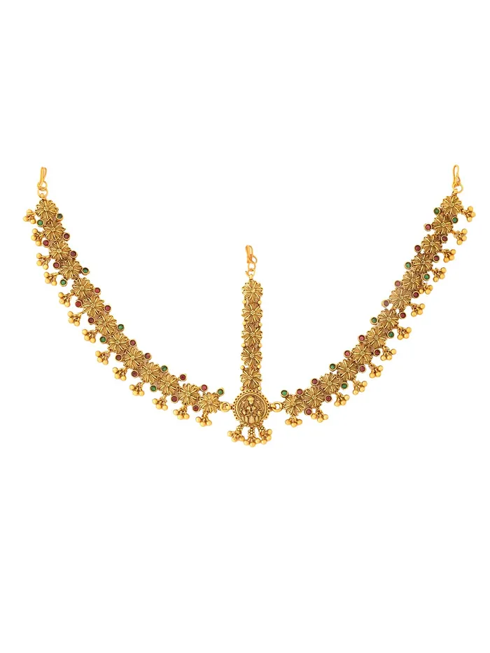 Yellow Chimes Necklaces Yellow Chimes Head Chain For Women Gold Toned Multicolored Bridal layered Beaded Traditional Mathapatti For Women and Girls Yellow Chimes Necklaces Yellow Chimes Head Chain For Women Gold Toned Multicolored Bridal layered Beaded Traditional Mathapatti For Women and Girls