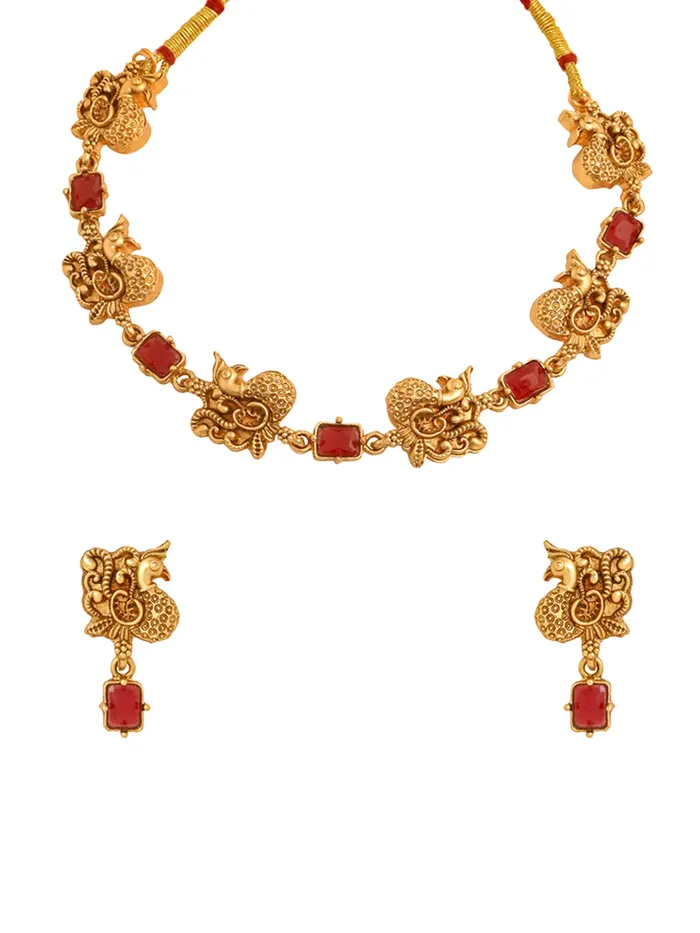 Yellow Chimes Necklaces Yellow Chimes Jewellery Set for Women Red Stone Peacock Shaped Necklace Set Traditional Golden Necklace Set for Girls Birthday Gift for Girls Women Anniversary Gift for Wife Yellow Chimes Necklaces Yellow Chimes Jewellery Set for Women Red Stone Peacock Shaped Necklace Set Traditional Golden Necklace Set for Girls Birthday Gift for Girls Women Anniversary Gift for Wife