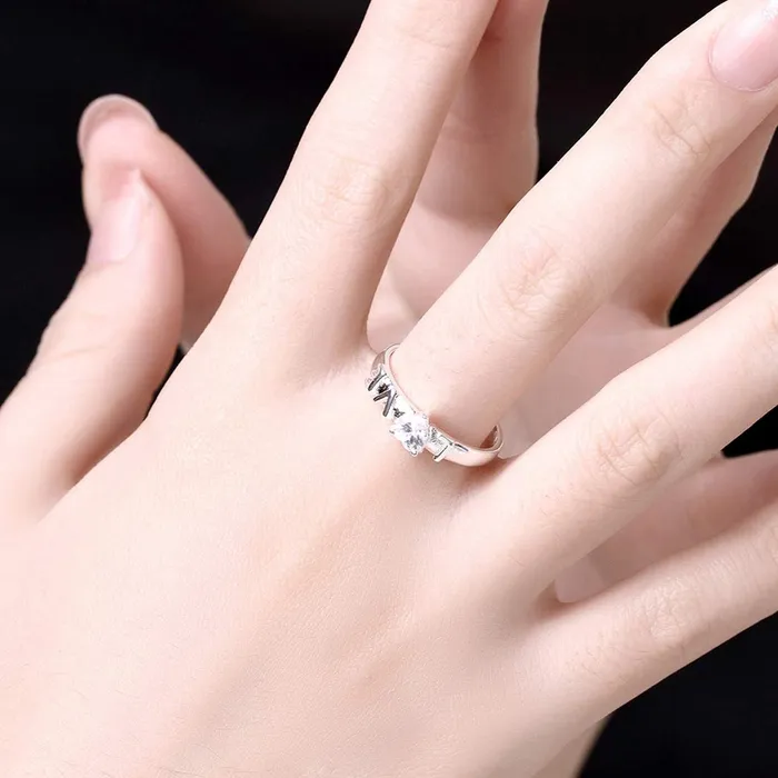 Yellow Chimes Necklaces Yellow Chimes Lovers Heart Silver Ring for Women Girls