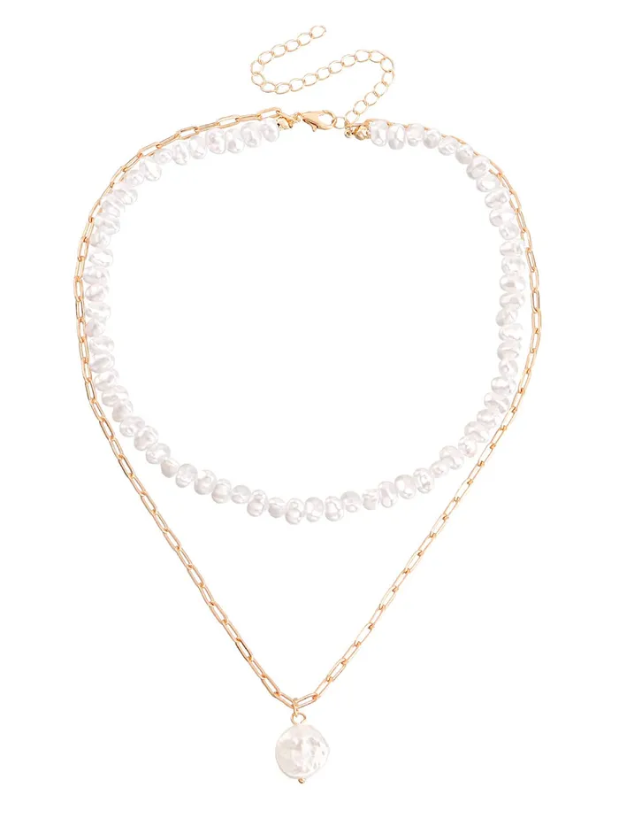 Yellow Chimes Necklaces Yellow Chimes Necklace For Women Layered Gold Tone Pearl Studded Charm Pendant Chain For Women and Girls Yellow Chimes Necklaces Yellow Chimes Necklace For Women Layered Gold Tone Pearl Studded Charm Pendant Chain For Women and Girls