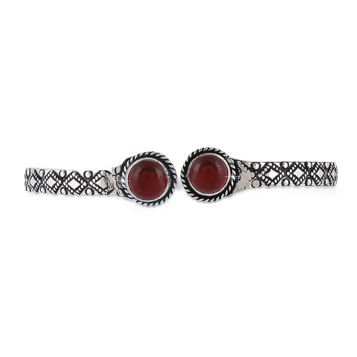 Yellow Chimes Necklaces Yellow Chimes Oxidised Silver Bracelet for Women Silver Oxidised Combo of 3 Pcs Vintage Look Kolhapuri Stones Open Kada Bangle Bracelet for Women and Girls