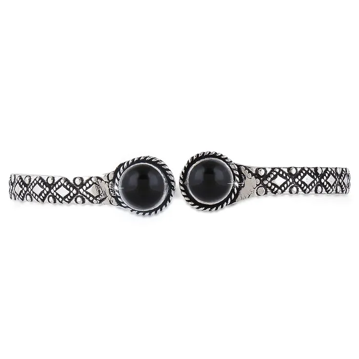 Yellow Chimes Necklaces Yellow Chimes Oxidised Silver Bracelet for Women Silver Oxidised Combo of 3 Pcs Vintage Look Kolhapuri Stones Open Kada Bangle Bracelet for Women and Girls