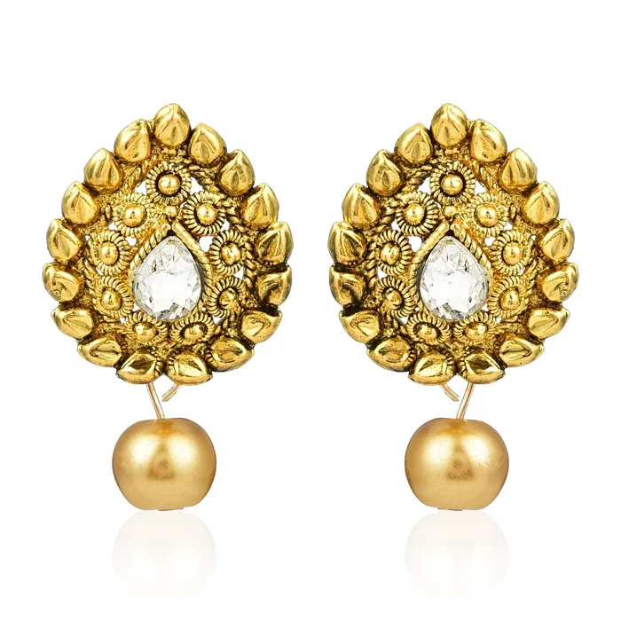 Yellow Chimes Necklaces Yellow Chimes Paisley Pearl Drop Indian Traditional Earrings for Women and Girls Yellow Chimes Necklaces Yellow Chimes Paisley Pearl Drop Indian Traditional Earrings for Women and Girls
