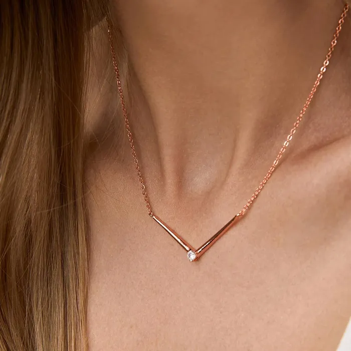 Yellow Chimes Necklaces Yellow Chimes Pendant for Women and Girls Rose Gold Pendant Necklace for Women Bar Designed Crystal Studded Pendnat Birthday Gift for girls and women Anniversary Gift for Wife