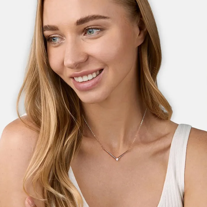 Yellow Chimes Necklaces Yellow Chimes Pendant for Women and Girls Rose Gold Pendant Necklace for Women Bar Designed Crystal Studded Pendnat Birthday Gift for girls and women Anniversary Gift for Wife