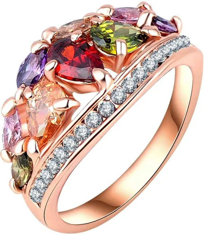 Yellow Chimes Necklaces Yellow Chimes Rings for Women Multicolor Ring Swiss Zircon Crystal Studded 18 k Rose Gold Plated Ring for Women and Girls Yellow Chimes Necklaces Yellow Chimes Rings for Women Multicolor Ring Swiss Zircon Crystal Studded 18 k Rose Gold Plated Ring for Women and Girls