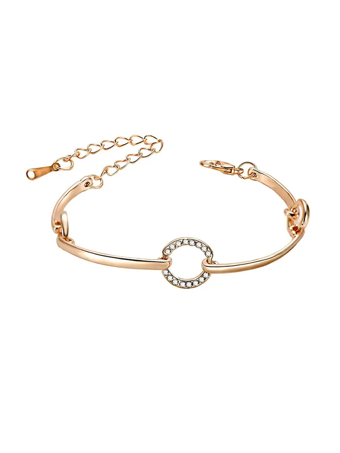 Yellow Chimes Necklaces Yellow Chimes Rosegold Bracelet for Women Crystal Studded Rose Gold Plated Adjustable Bracelet for Women and Girls Yellow Chimes Necklaces Yellow Chimes Rosegold Bracelet for Women Crystal Studded Rose Gold Plated Adjustable Bracelet for Women and Girls