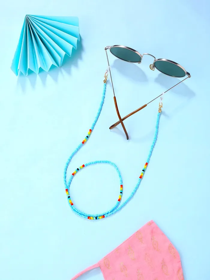 Yellow Chimes Necklaces Yellow Chimes Sunglasses Chain for Women Eyeglasses Chain Multicolor Beadded Face Mask Chains Sunglasses AccessoriesSunglasses Lanyard for Girls and Women MOdel1