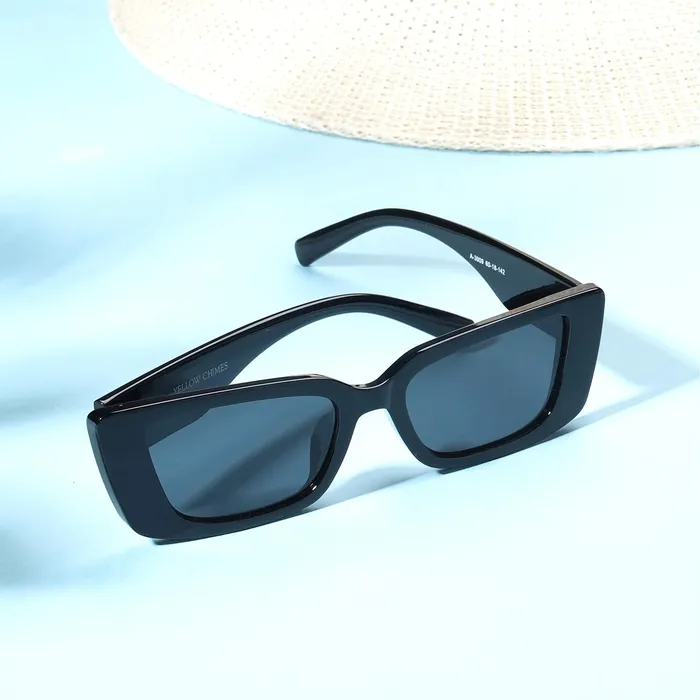 Yellow Chimes Necklaces Yellow Chimes Sunglasses for Women Square Shaped Black Sunglasses for Women Polarised Sunglasses Girls Women Sunglasses for Women Stylish 100 UV 400 Protection with Case