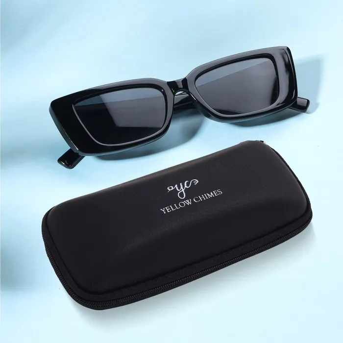 Yellow Chimes Necklaces Yellow Chimes Sunglasses for Women Square Shaped Black Sunglasses for Women Polarised Sunglasses Girls Women Sunglasses for Women Stylish 100 UV 400 Protection with Case