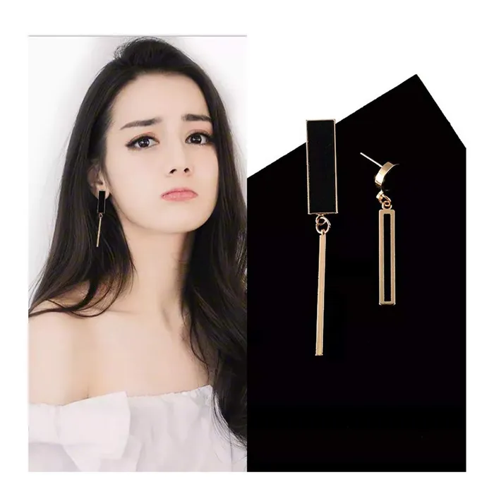 Yellow Chimes Necklaces Yellow Chimes western Style Geometric Irregular Asymmetric Long Tassel Dangle Earrings For Women And Girl