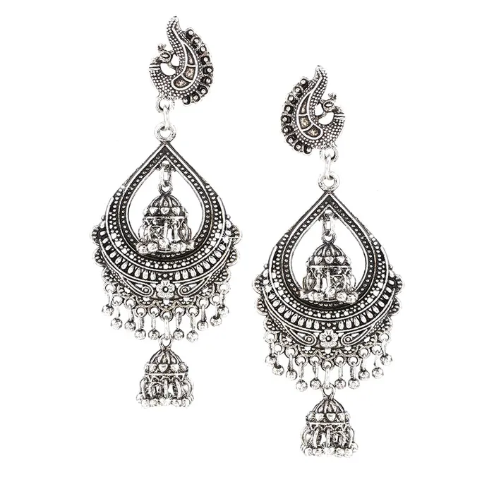 Yellow Chimes Oxidised Jhumka Earrings for Women Crafted Silver Oxidised Traditional Jhumka Chandbali Earrings for Women and Girls Yellow Chimes Necklaces Yellow Chimes Oxidised Jhumka Earrings for Women Crafted Silver Oxidised Traditional Jhumka Chandbali Earrings for Women and Girls Yellow Chimes Necklaces