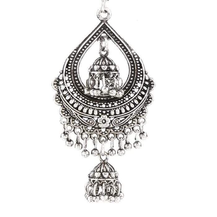 Yellow Chimes Oxidised Jhumka Earrings for Women Crafted Silver Oxidised Traditional Jhumka Chandbali Earrings for Women and Girls Yellow Chimes Necklaces