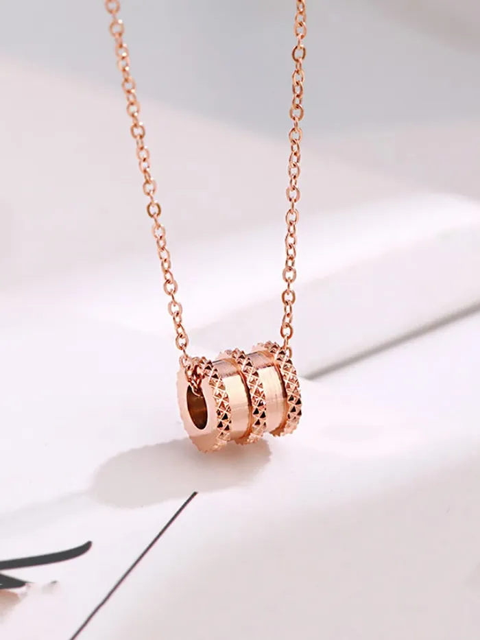 Yellow Chimes Pendant for Women Statement Style Rose Gold Plated Stainless Steel Chain Pendant Necklace for Women and Girls Yellow Chimes Earrings