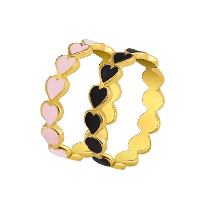 Yellow Chimes Ring For Women Combo Of 2 Pcs Black and Pink Heart Shape Gold plated Designed Ring For Women and Girls Size US 6 Yellow Chimes Necklaces Yellow Chimes Ring For Women Combo Of 2 Pcs Black and Pink Heart Shape Gold plated Designed Ring For Women and Girls Size US 6 Yellow Chimes Necklaces