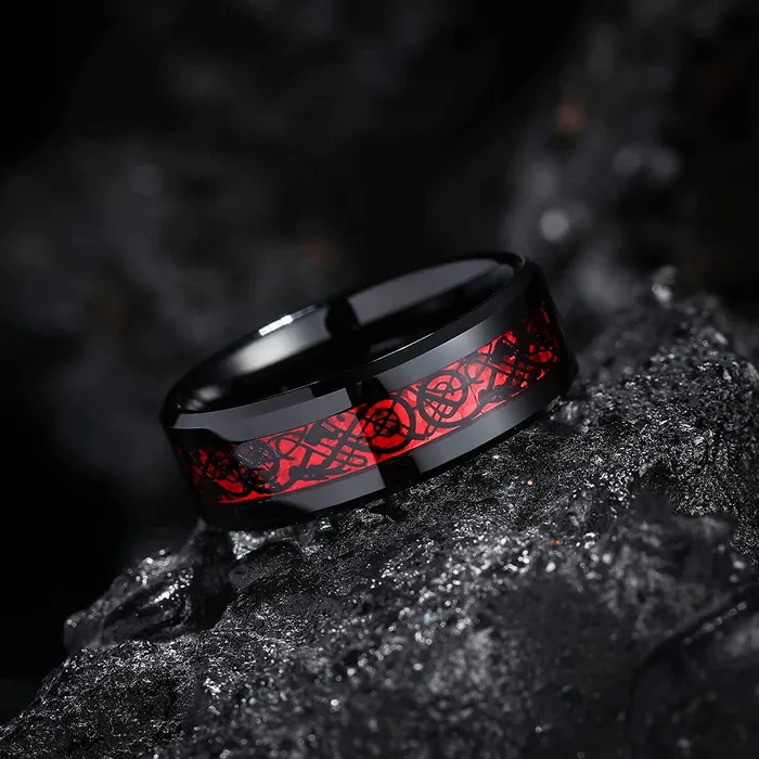 Yellow Chimes Rings for Men and Boys Black Ring for Boys 2 Pcs Combo Black Celtic Rings Stainless Steel Rings for Men Birthday Gift for Men and Boys Anniversary Gift for Husband Yellow Chimes Necklaces