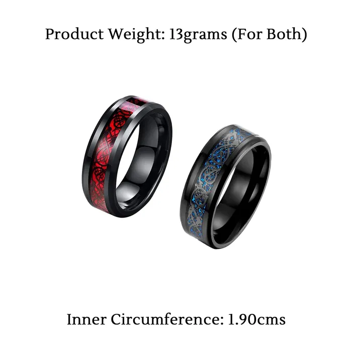 Yellow Chimes Rings for Men and Boys Black Ring for Boys 2 Pcs Combo Black Celtic Rings Stainless Steel Rings for Men Birthday Gift for Men and Boys Anniversary Gift for Husband Yellow Chimes Necklaces