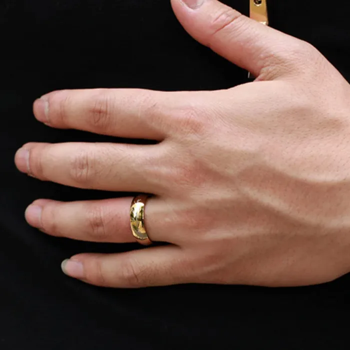 Yellow Chimes Rings for Men and Boys Gold Plated Ring for Men Finger Band Mens Ring Stainless Steel Rings for Men Birthday Gift for Men and Boys Anniversary Gift for Husband Yellow Chimes Rings
