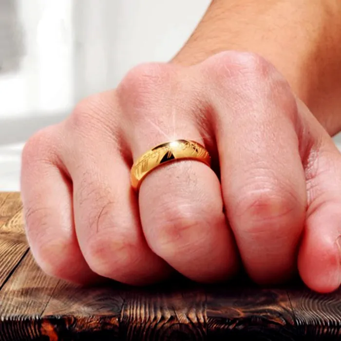 Yellow Chimes Rings for Men and Boys Gold Plated Ring for Men Finger Band Mens Ring Stainless Steel Rings for Men Birthday Gift for Men and Boys Anniversary Gift for Husband Yellow Chimes Rings