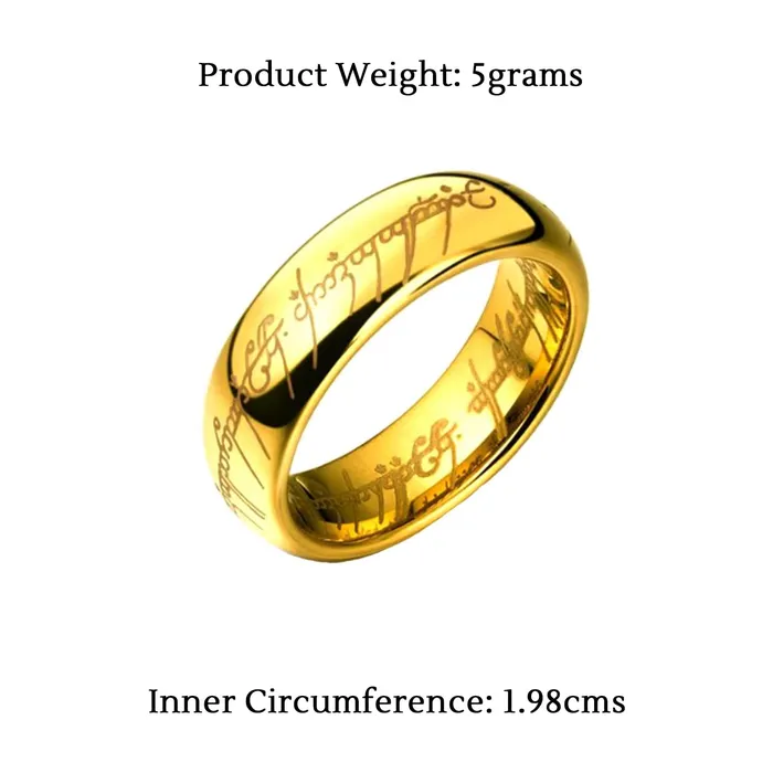 Yellow Chimes Rings for Men and Boys Gold Plated Ring for Men Finger Band Mens Ring Stainless Steel Rings for Men Birthday Gift for Men and Boys Anniversary Gift for Husband Yellow Chimes Rings