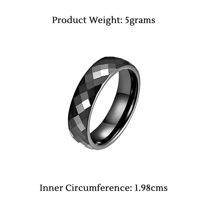 Yellow Chimes Rings for Men Black Band Ring Stainless Steel Ceramic Top Design Band Ring for Men and Boys Yellow Chimes Necklaces