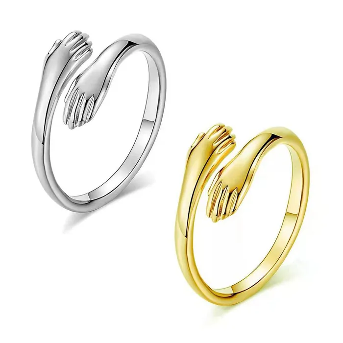 Yellow Chimes Rings for Women Gold Silver Plated Hug Design Love Unisex Statement Couple Ring for Men and Women Yellow Chimes Necklaces Yellow Chimes Rings for Women Gold Silver Plated Hug Design Love Unisex Statement Couple Ring for Men and Women Yellow Chimes Necklaces