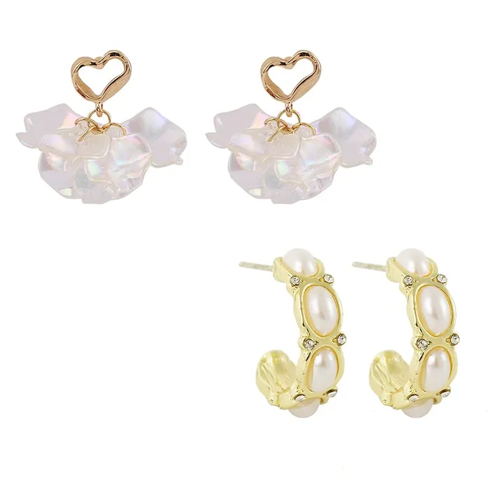 Yellow Chimes Rings Yellow Chimes Combo of 2 Pairs Latest Fashion Gold Plated Floral Pearl Design Drop Stud Earrings for Women and Girls Medium YCFJER02PRLDGNCWH Yellow Chimes Rings Yellow Chimes Combo of 2 Pairs Latest Fashion Gold Plated Floral Pearl Design Drop Stud Earrings for Women and Girls Medium YCFJER02PRLDGNCWH