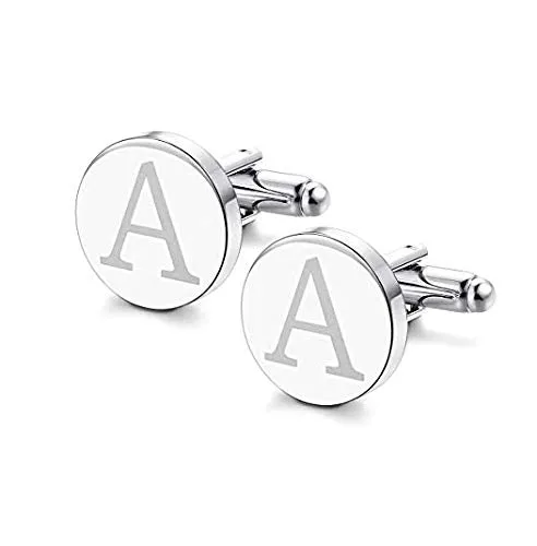 Yellow Chimes Rings Yellow Chimes Cufflinks for Men Alphabets Cuff links Letter A Statement Stainless Steel Cufflinks for Men and Boys