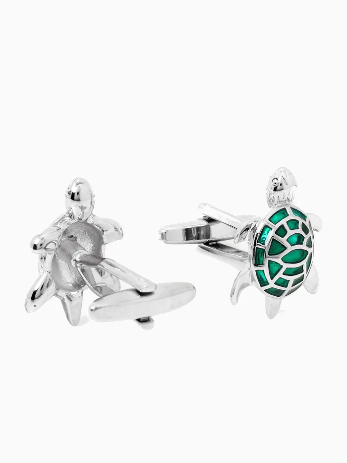 Yellow Chimes Rings Yellow Chimes Cufflinks for Men and Boys Green Cuff links Formal Stainless Steel Good Luck Tortoise Design Cufflink Birthday Gift for Men and Boys Anniversary Gift for Husband