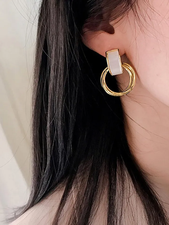 Yellow Chimes Rings Yellow Chimes Earrings for Women and Girls Drop Earrings Gold Plated Circle Shaped Drop Earrings Birthday Gift for girls and women Anniversary Gift for Wife