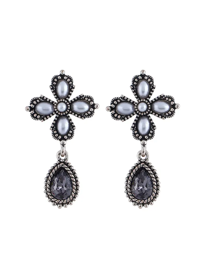 Yellow Chimes Rings Yellow Chimes Floral Earrings for Women Oxidised SilverPlated Floral Drop Earrings For Women and Girls Yellow Chimes Rings Yellow Chimes Floral Earrings for Women Oxidised SilverPlated Floral Drop Earrings For Women and Girls