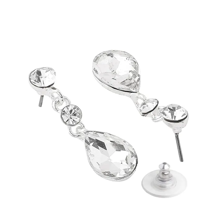 Yellow Chimes Rings Yellow Chimes Jewellery Set For Women Silver Toned Floral Designed Crystal Necklace Set For Women and Girls