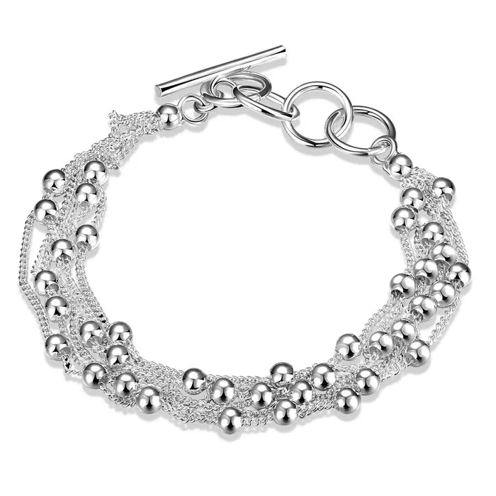 Yellow Chimes Rings Yellow Chimes Multiple Layer Bead Silver Plated Bracelet for Women and Girls Yellow Chimes Rings Yellow Chimes Multiple Layer Bead Silver Plated Bracelet for Women and Girls
