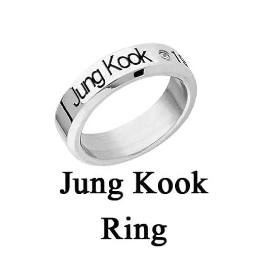Yellow Chimes Rings Yellow Chimes Rings for Men Kpop Bts Band Jung Kook Name and Dob Mens Stainless Steel Band Designed Ring for Men and Boys