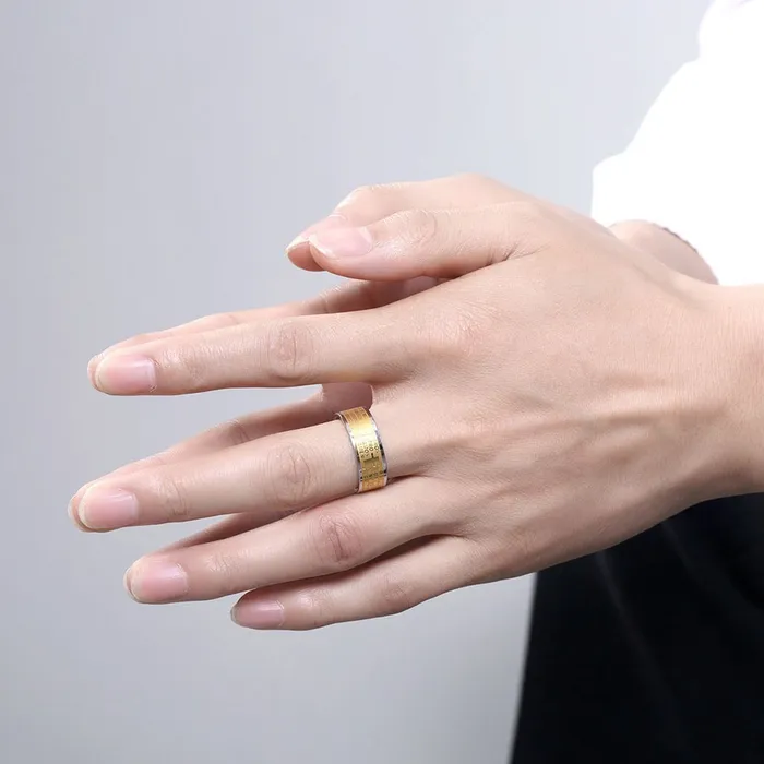 Yellow Chimes Rings Yellow Chimes Rings for Men Smart Band Designed Yellow and Silvertoned Stainless Steel Numeric Designed Rings for Men and Boys