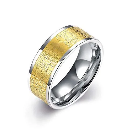 Yellow Chimes Rings Yellow Chimes Rings for Men Smart Band Designed Yellow and Silvertoned Stainless Steel Numeric Designed Rings for Men and Boys