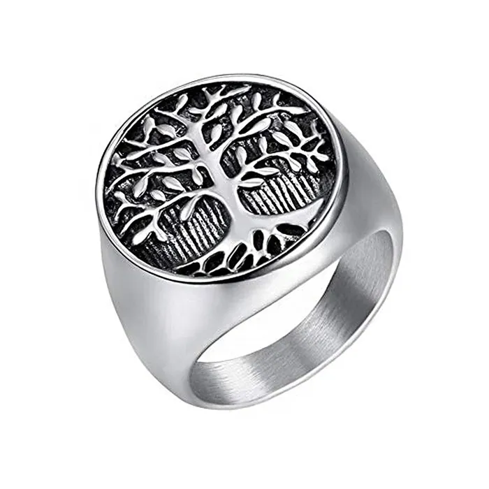 Yellow Chimes Rings Yellow Chimes Rings for Men Stylish Silver toned Stainless Steel Tree Signet band Ring for Men and Boys Yellow Chimes Rings Yellow Chimes Rings for Men Stylish Silver toned Stainless Steel Tree Signet band Ring for Men and Boys
