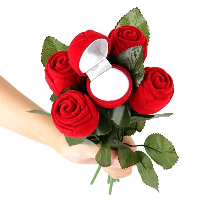Yellow Chimes Rings Yellow Chimes Rings Royal Blue Crystal Ring in Red Velvet Rose Ring Box for Women and Girls
