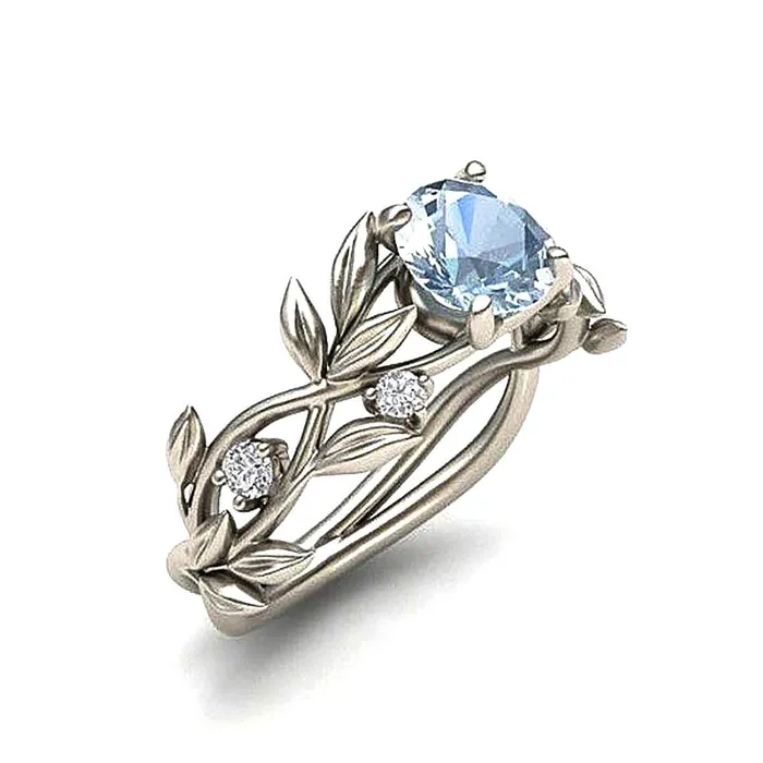 Yellow Chimes Rings Yellow Chimes Rings Royal Blue Crystal Ring in Red Velvet Rose Ring Box for Women and Girls