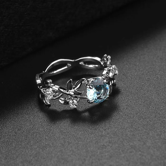 Yellow Chimes Rings Yellow Chimes Rings Royal Blue Crystal Ring in Red Velvet Rose Ring Box for Women and Girls