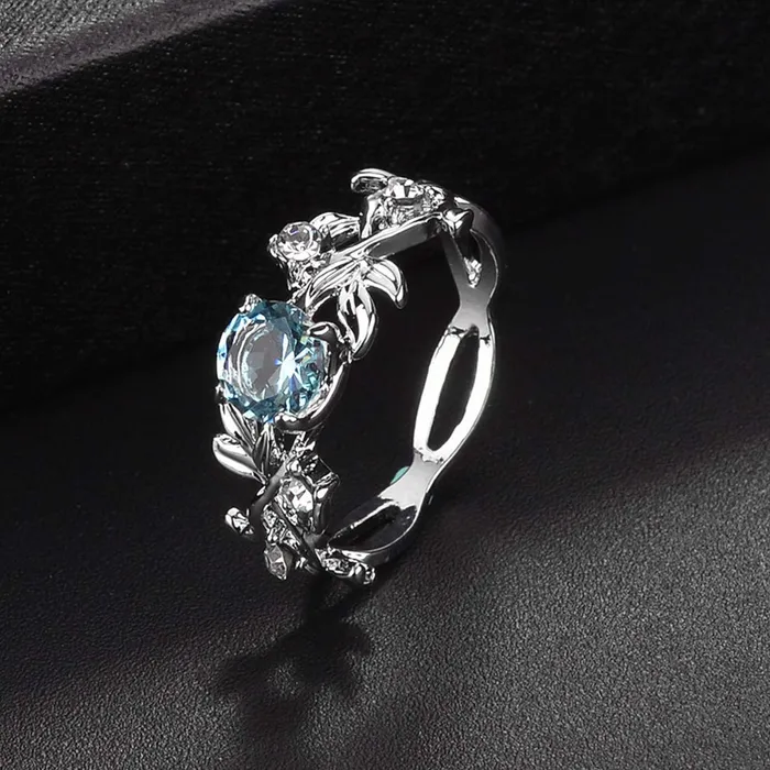 Yellow Chimes Rings Yellow Chimes Rings Royal Blue Crystal Ring in Red Velvet Rose Ring Box for Women and Girls