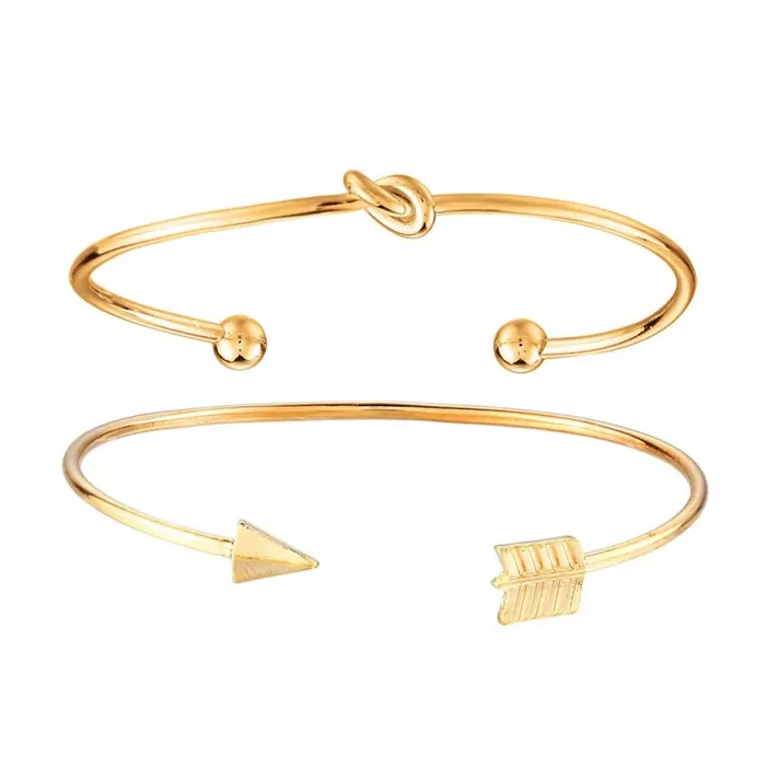 Yellow Chimes Rings Yellow Chimes Trandy Elegant Set of 2 Pcs Opening Arrow Knot Charm Gold Plated Cuff Bracelet for Women and Girls Yellow Chimes Rings Yellow Chimes Trandy Elegant Set of 2 Pcs Opening Arrow Knot Charm Gold Plated Cuff Bracelet for Women and Girls